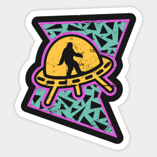 Rad 90s Pattern - Alien UFO & Bigfoot Sticker